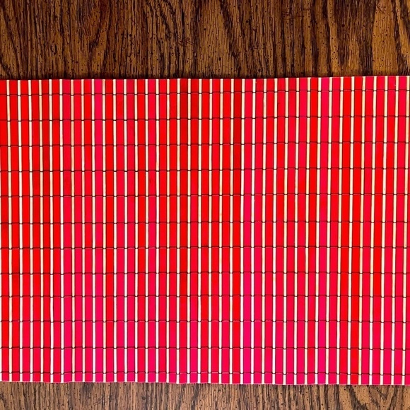 𝅺6 red handmade bamboo placemats - Picture 1 of 2